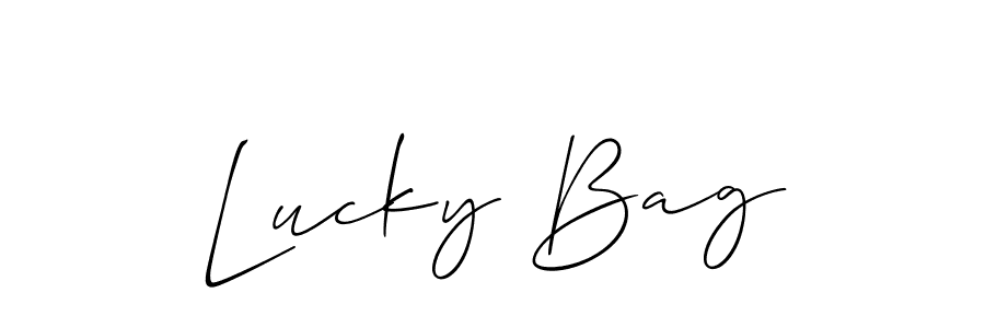 Create a beautiful signature design for name Lucky Bag. With this signature (Allison_Script) fonts, you can make a handwritten signature for free. Lucky Bag signature style 2 images and pictures png