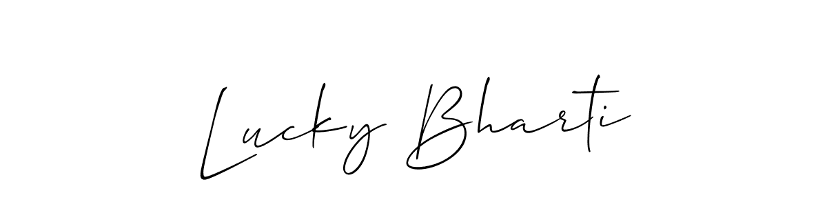Lucky Bharti stylish signature style. Best Handwritten Sign (Allison_Script) for my name. Handwritten Signature Collection Ideas for my name Lucky Bharti. Lucky Bharti signature style 2 images and pictures png