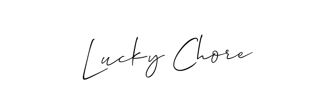 Allison_Script is a professional signature style that is perfect for those who want to add a touch of class to their signature. It is also a great choice for those who want to make their signature more unique. Get Lucky Chore name to fancy signature for free. Lucky Chore signature style 2 images and pictures png