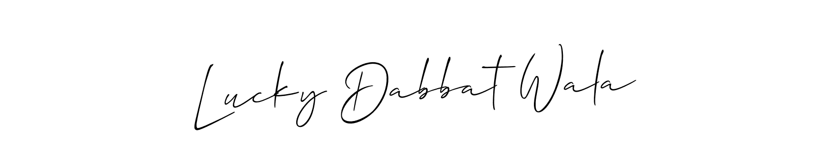 Lucky Dabbat Wala stylish signature style. Best Handwritten Sign (Allison_Script) for my name. Handwritten Signature Collection Ideas for my name Lucky Dabbat Wala. Lucky Dabbat Wala signature style 2 images and pictures png