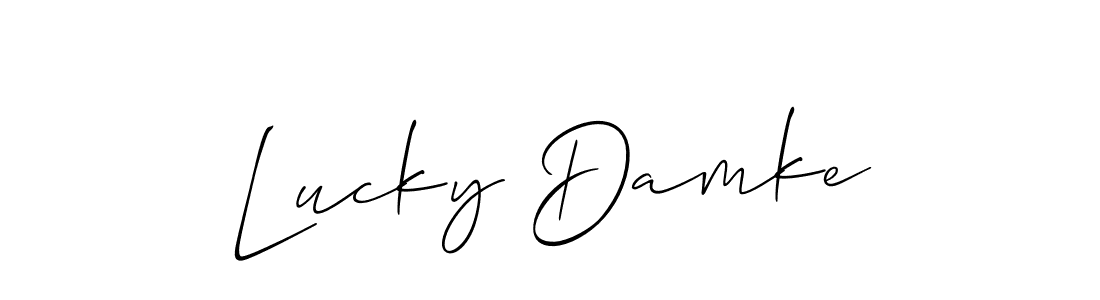 How to Draw Lucky Damke signature style? Allison_Script is a latest design signature styles for name Lucky Damke. Lucky Damke signature style 2 images and pictures png
