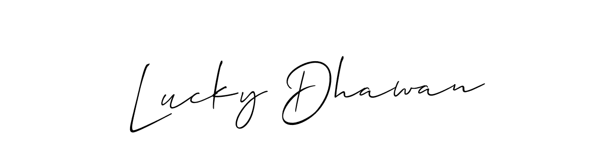 How to make Lucky Dhawan signature? Allison_Script is a professional autograph style. Create handwritten signature for Lucky Dhawan name. Lucky Dhawan signature style 2 images and pictures png