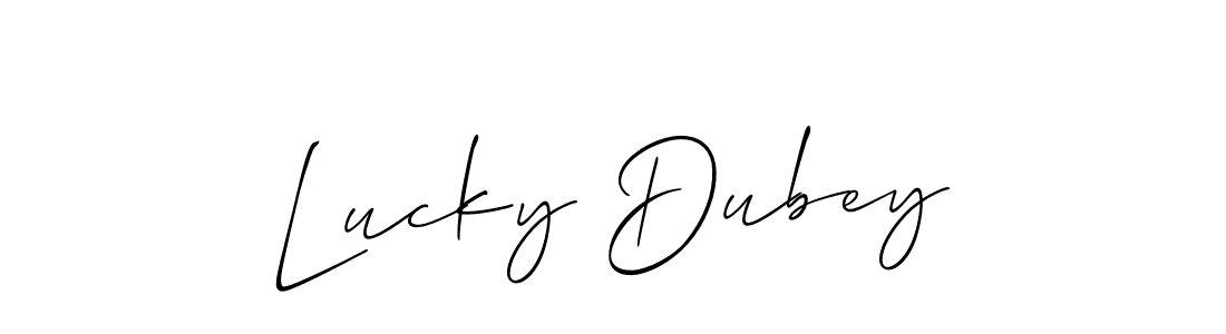 How to make Lucky Dubey signature? Allison_Script is a professional autograph style. Create handwritten signature for Lucky Dubey name. Lucky Dubey signature style 2 images and pictures png
