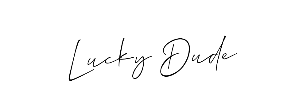 Best and Professional Signature Style for Lucky Dude. Allison_Script Best Signature Style Collection. Lucky Dude signature style 2 images and pictures png