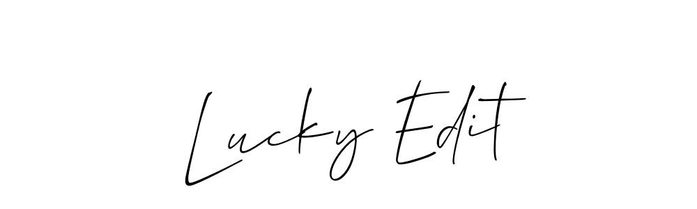 It looks lik you need a new signature style for name Lucky Edit. Design unique handwritten (Allison_Script) signature with our free signature maker in just a few clicks. Lucky Edit signature style 2 images and pictures png