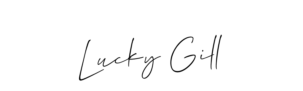 Make a short Lucky Gill signature style. Manage your documents anywhere anytime using Allison_Script. Create and add eSignatures, submit forms, share and send files easily. Lucky Gill signature style 2 images and pictures png