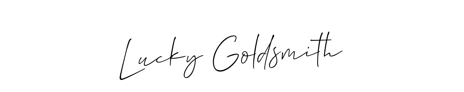 This is the best signature style for the Lucky Goldsmith name. Also you like these signature font (Allison_Script). Mix name signature. Lucky Goldsmith signature style 2 images and pictures png