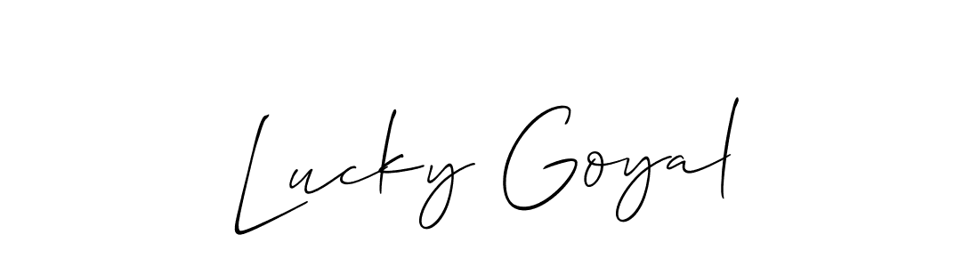 How to make Lucky Goyal signature? Allison_Script is a professional autograph style. Create handwritten signature for Lucky Goyal name. Lucky Goyal signature style 2 images and pictures png