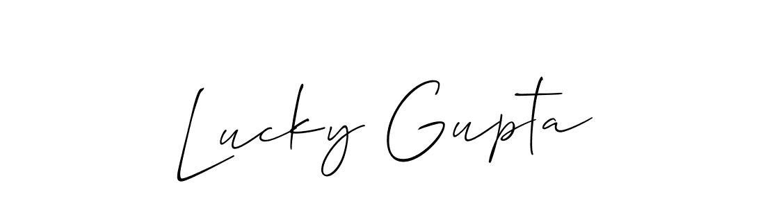 How to Draw Lucky Gupta signature style? Allison_Script is a latest design signature styles for name Lucky Gupta. Lucky Gupta signature style 2 images and pictures png