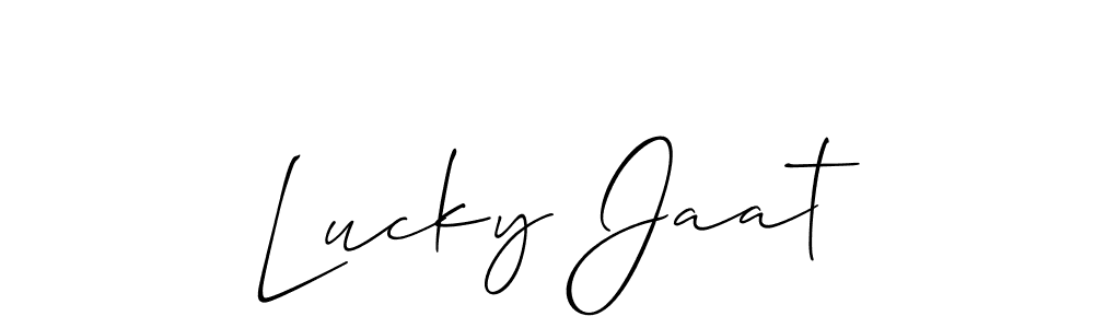 Create a beautiful signature design for name Lucky Jaat. With this signature (Allison_Script) fonts, you can make a handwritten signature for free. Lucky Jaat signature style 2 images and pictures png