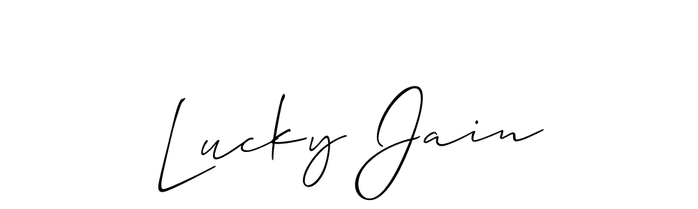 Allison_Script is a professional signature style that is perfect for those who want to add a touch of class to their signature. It is also a great choice for those who want to make their signature more unique. Get Lucky Jain name to fancy signature for free. Lucky Jain signature style 2 images and pictures png