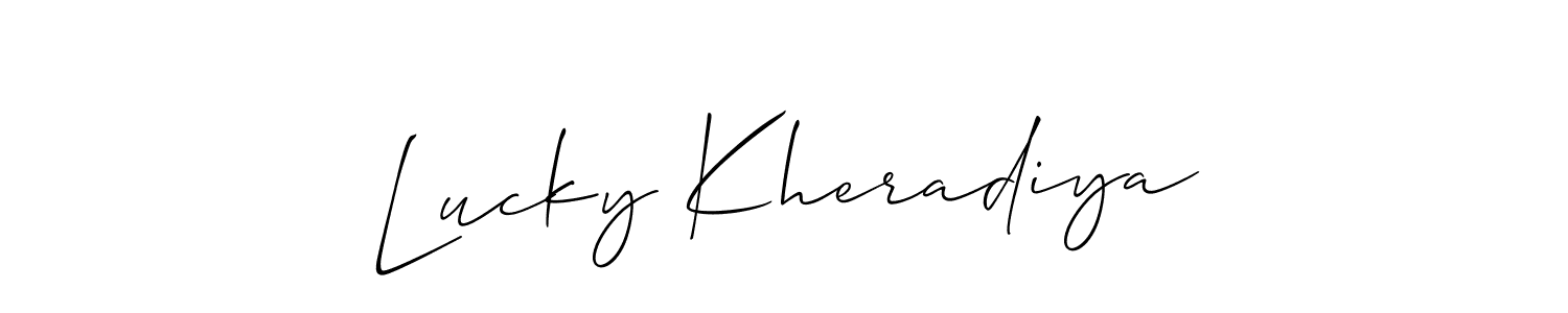 Design your own signature with our free online signature maker. With this signature software, you can create a handwritten (Allison_Script) signature for name Lucky Kheradiya. Lucky Kheradiya signature style 2 images and pictures png