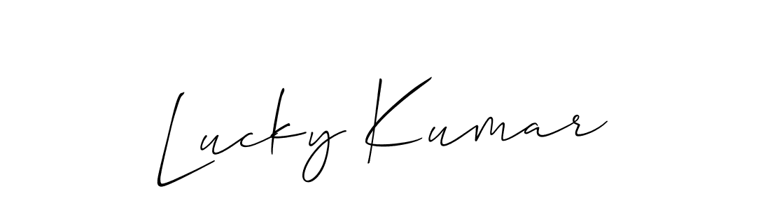 if you are searching for the best signature style for your name Lucky Kumar. so please give up your signature search. here we have designed multiple signature styles  using Allison_Script. Lucky Kumar signature style 2 images and pictures png