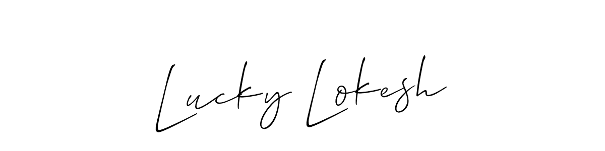 Create a beautiful signature design for name Lucky Lokesh. With this signature (Allison_Script) fonts, you can make a handwritten signature for free. Lucky Lokesh signature style 2 images and pictures png