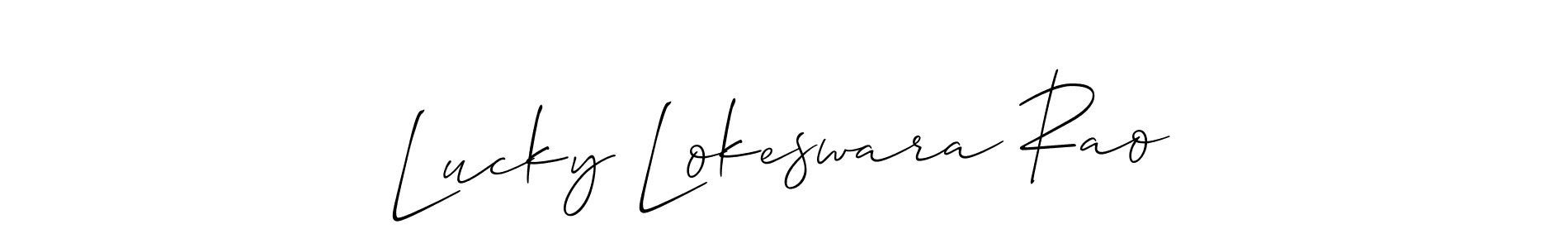 How to make Lucky Lokeswara Rao signature? Allison_Script is a professional autograph style. Create handwritten signature for Lucky Lokeswara Rao name. Lucky Lokeswara Rao signature style 2 images and pictures png