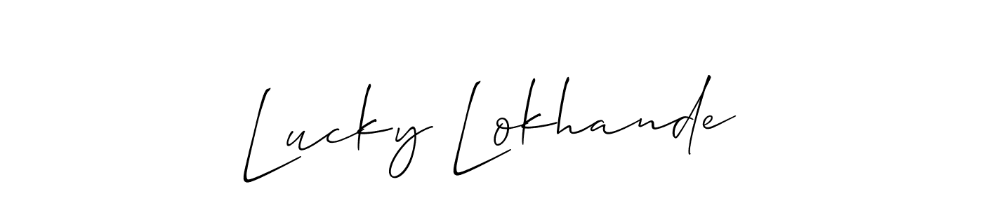 How to Draw Lucky Lokhande signature style? Allison_Script is a latest design signature styles for name Lucky Lokhande. Lucky Lokhande signature style 2 images and pictures png