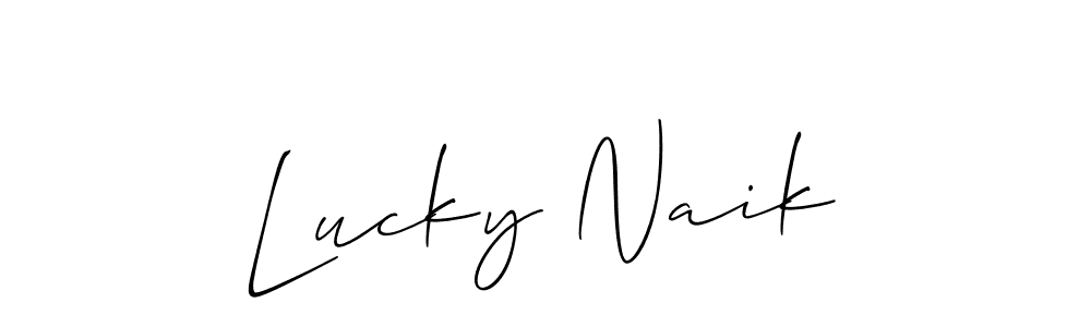 You should practise on your own different ways (Allison_Script) to write your name (Lucky Naik) in signature. don't let someone else do it for you. Lucky Naik signature style 2 images and pictures png