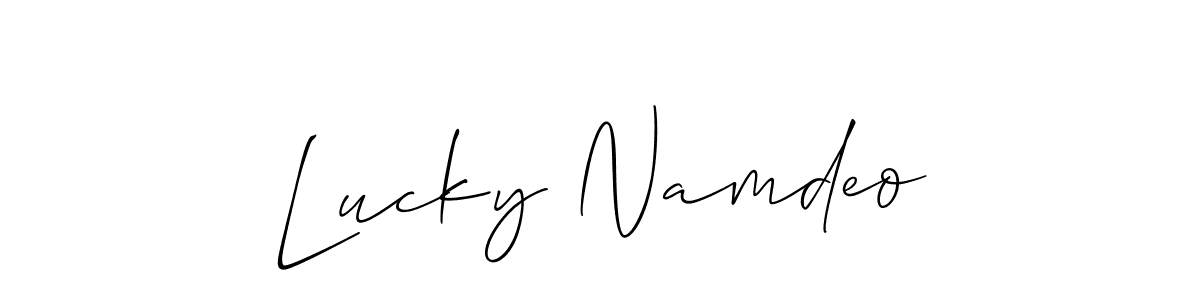 How to Draw Lucky Namdeo signature style? Allison_Script is a latest design signature styles for name Lucky Namdeo. Lucky Namdeo signature style 2 images and pictures png