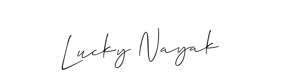 It looks lik you need a new signature style for name Lucky Nayak. Design unique handwritten (Allison_Script) signature with our free signature maker in just a few clicks. Lucky Nayak signature style 2 images and pictures png