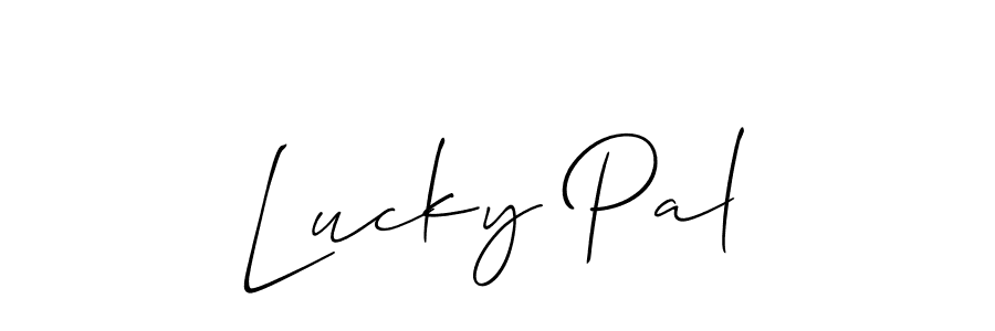 How to make Lucky Pal name signature. Use Allison_Script style for creating short signs online. This is the latest handwritten sign. Lucky Pal signature style 2 images and pictures png