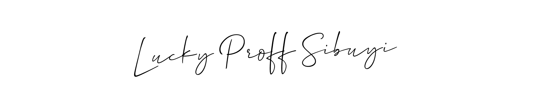 Lucky Proff Sibuyi stylish signature style. Best Handwritten Sign (Allison_Script) for my name. Handwritten Signature Collection Ideas for my name Lucky Proff Sibuyi. Lucky Proff Sibuyi signature style 2 images and pictures png