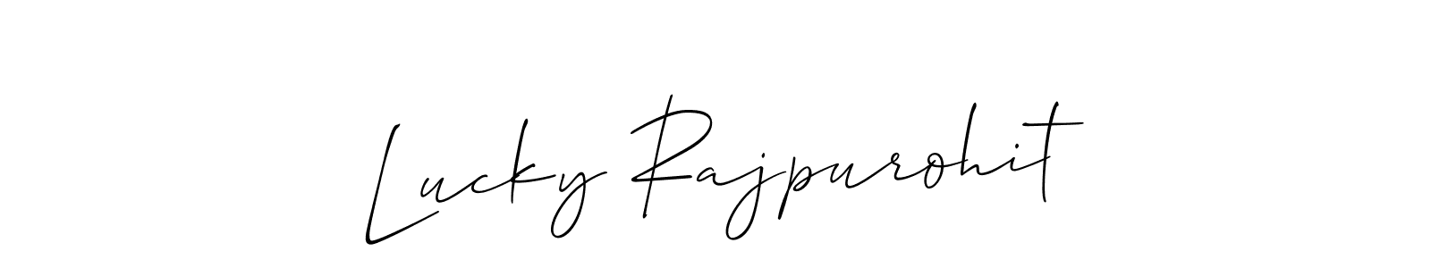 Also we have Lucky Rajpurohit name is the best signature style. Create professional handwritten signature collection using Allison_Script autograph style. Lucky Rajpurohit signature style 2 images and pictures png