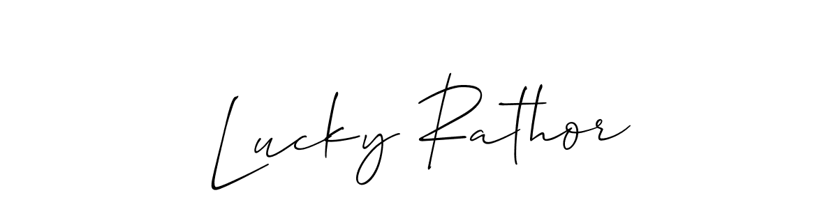 if you are searching for the best signature style for your name Lucky Rathor. so please give up your signature search. here we have designed multiple signature styles  using Allison_Script. Lucky Rathor signature style 2 images and pictures png