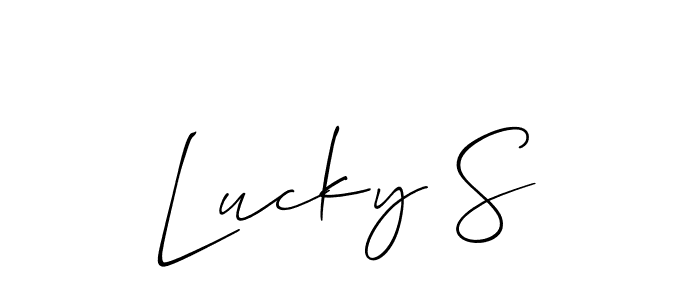 Check out images of Autograph of Lucky S name. Actor Lucky S Signature Style. Allison_Script is a professional sign style online. Lucky S signature style 2 images and pictures png