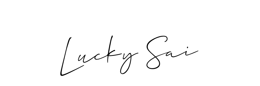 You can use this online signature creator to create a handwritten signature for the name Lucky Sai. This is the best online autograph maker. Lucky Sai signature style 2 images and pictures png