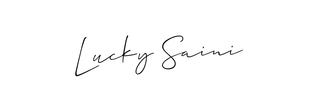 Design your own signature with our free online signature maker. With this signature software, you can create a handwritten (Allison_Script) signature for name Lucky Saini. Lucky Saini signature style 2 images and pictures png