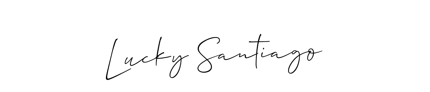 Design your own signature with our free online signature maker. With this signature software, you can create a handwritten (Allison_Script) signature for name Lucky Santiago. Lucky Santiago signature style 2 images and pictures png