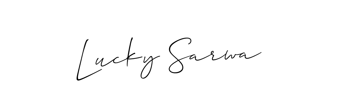 Create a beautiful signature design for name Lucky Sarwa. With this signature (Allison_Script) fonts, you can make a handwritten signature for free. Lucky Sarwa signature style 2 images and pictures png