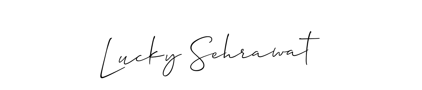 Make a short Lucky Sehrawat signature style. Manage your documents anywhere anytime using Allison_Script. Create and add eSignatures, submit forms, share and send files easily. Lucky Sehrawat signature style 2 images and pictures png