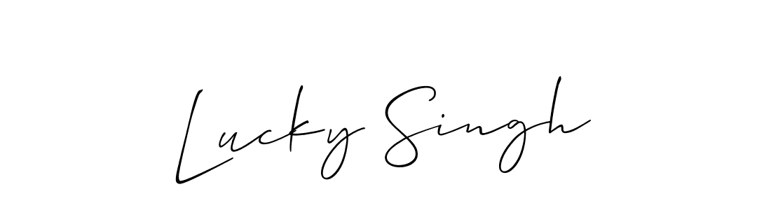 Also You can easily find your signature by using the search form. We will create Lucky Singh name handwritten signature images for you free of cost using Allison_Script sign style. Lucky Singh signature style 2 images and pictures png