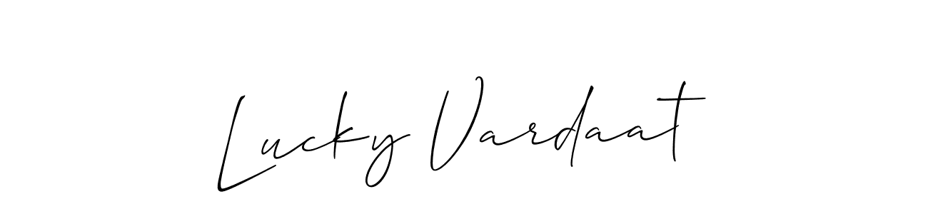 Design your own signature with our free online signature maker. With this signature software, you can create a handwritten (Allison_Script) signature for name Lucky Vardaat. Lucky Vardaat signature style 2 images and pictures png