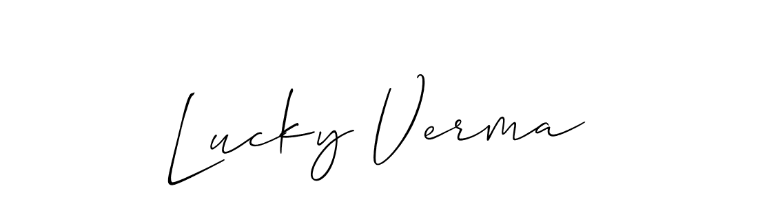 It looks lik you need a new signature style for name Lucky Verma. Design unique handwritten (Allison_Script) signature with our free signature maker in just a few clicks. Lucky Verma signature style 2 images and pictures png