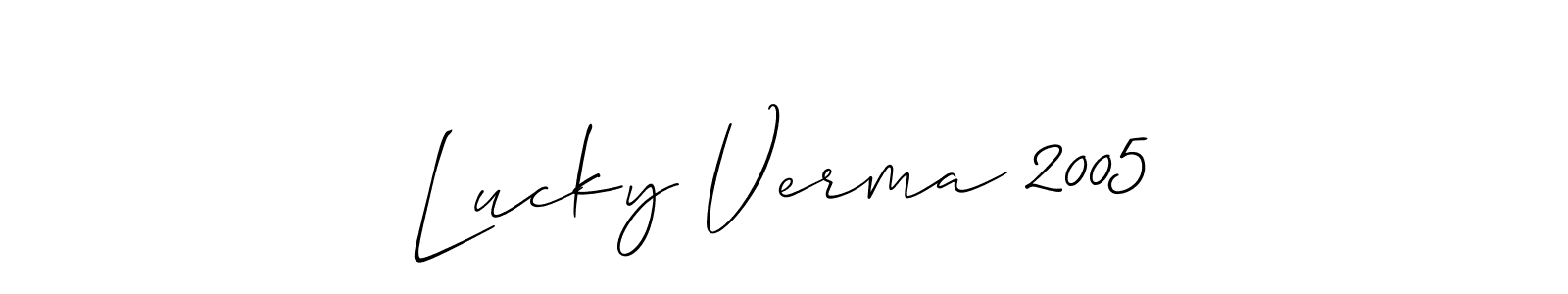 This is the best signature style for the Lucky Verma 2005 name. Also you like these signature font (Allison_Script). Mix name signature. Lucky Verma 2005 signature style 2 images and pictures png