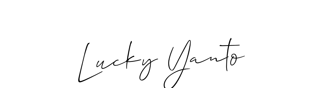 Design your own signature with our free online signature maker. With this signature software, you can create a handwritten (Allison_Script) signature for name Lucky Yanto. Lucky Yanto signature style 2 images and pictures png