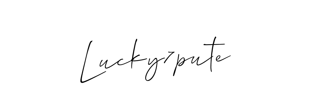 Use a signature maker to create a handwritten signature online. With this signature software, you can design (Allison_Script) your own signature for name Lucky7pute. Lucky7pute signature style 2 images and pictures png