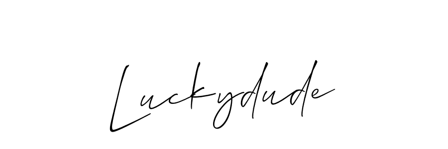 Luckydude stylish signature style. Best Handwritten Sign (Allison_Script) for my name. Handwritten Signature Collection Ideas for my name Luckydude. Luckydude signature style 2 images and pictures png