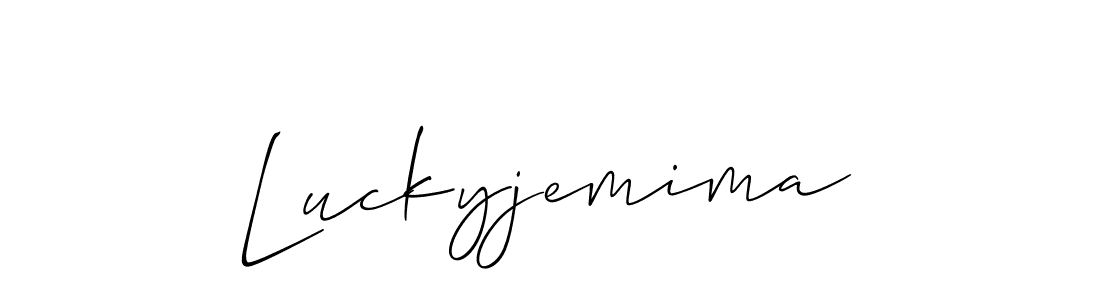 You should practise on your own different ways (Allison_Script) to write your name (Luckyjemima) in signature. don't let someone else do it for you. Luckyjemima signature style 2 images and pictures png