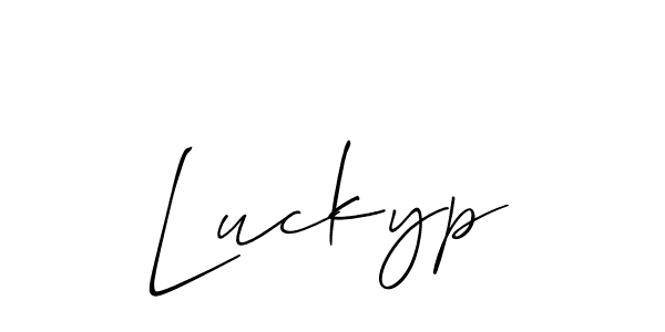 Use a signature maker to create a handwritten signature online. With this signature software, you can design (Allison_Script) your own signature for name Luckyp. Luckyp signature style 2 images and pictures png