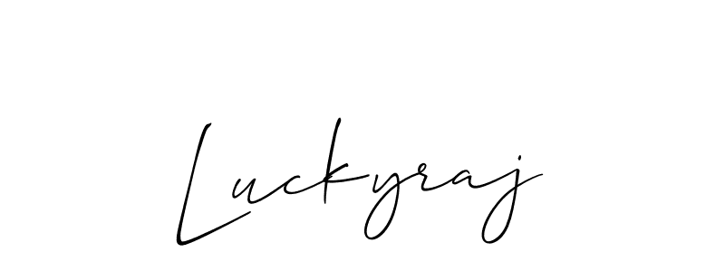 How to Draw Luckyraj signature style? Allison_Script is a latest design signature styles for name Luckyraj. Luckyraj signature style 2 images and pictures png