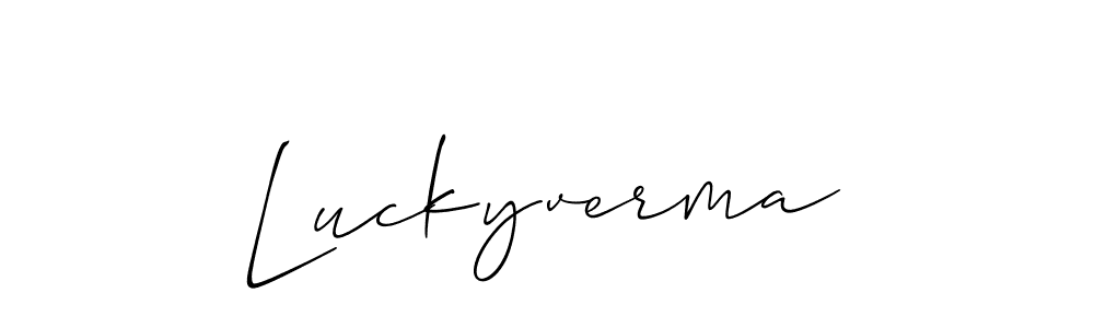 It looks lik you need a new signature style for name Luckyverma. Design unique handwritten (Allison_Script) signature with our free signature maker in just a few clicks. Luckyverma signature style 2 images and pictures png