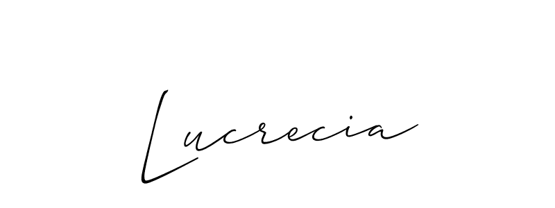 Lucrecia stylish signature style. Best Handwritten Sign (Allison_Script) for my name. Handwritten Signature Collection Ideas for my name Lucrecia. Lucrecia signature style 2 images and pictures png