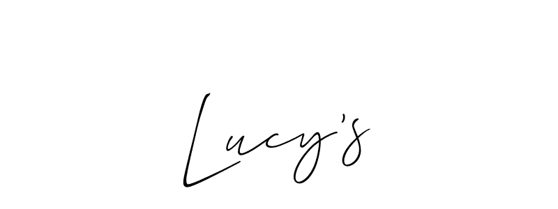 Make a beautiful signature design for name Lucy’s. With this signature (Allison_Script) style, you can create a handwritten signature for free. Lucy’s signature style 2 images and pictures png