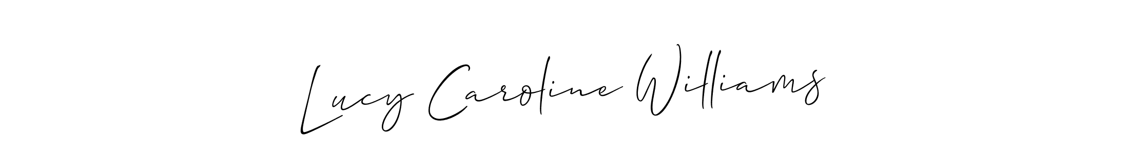 You should practise on your own different ways (Allison_Script) to write your name (Lucy Caroline Williams) in signature. don't let someone else do it for you. Lucy Caroline Williams signature style 2 images and pictures png
