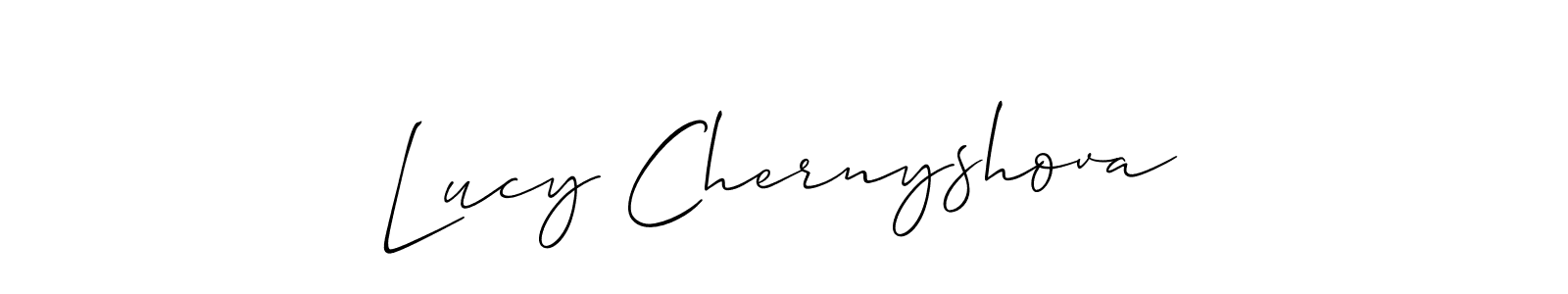 Make a beautiful signature design for name Lucy Chernyshova. With this signature (Allison_Script) style, you can create a handwritten signature for free. Lucy Chernyshova signature style 2 images and pictures png