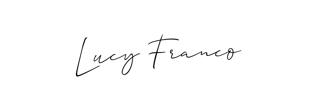 Lucy Franco stylish signature style. Best Handwritten Sign (Allison_Script) for my name. Handwritten Signature Collection Ideas for my name Lucy Franco. Lucy Franco signature style 2 images and pictures png