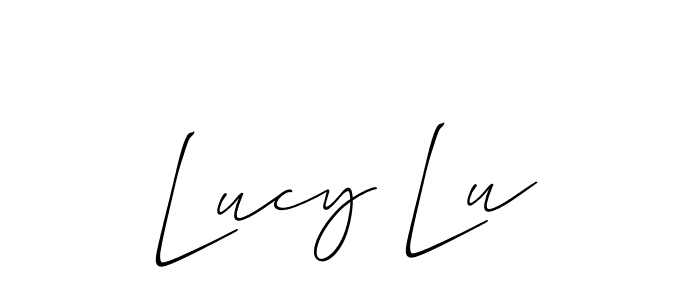 Also You can easily find your signature by using the search form. We will create Lucy Lu name handwritten signature images for you free of cost using Allison_Script sign style. Lucy Lu signature style 2 images and pictures png